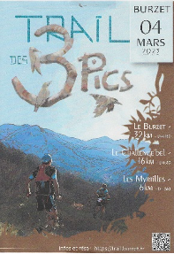 Afiche du Trail des 3 Pics 2023